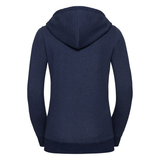 Ladies Authentic Melange Zipped Hood Sweat