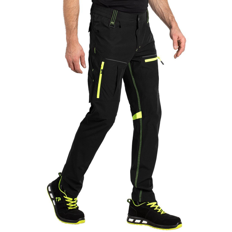 PANTHER PANTS S, elastične radne pantalone, neon žuta