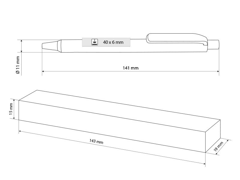 BRAVE METAL, Premec metal ballpoint pen in gift box, black