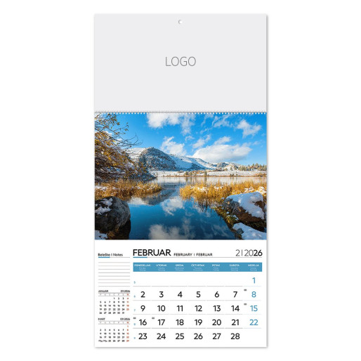 PRIRODA 58, wall calendar, 12 pages, a3 format
