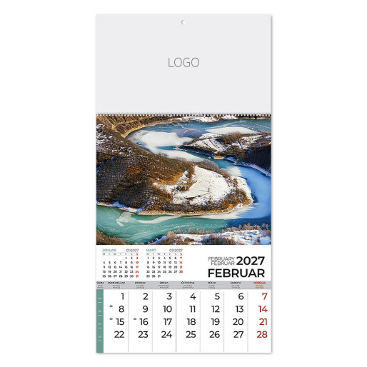 PRIRODA 58, wall calendar, 12 pages, a3 format       
