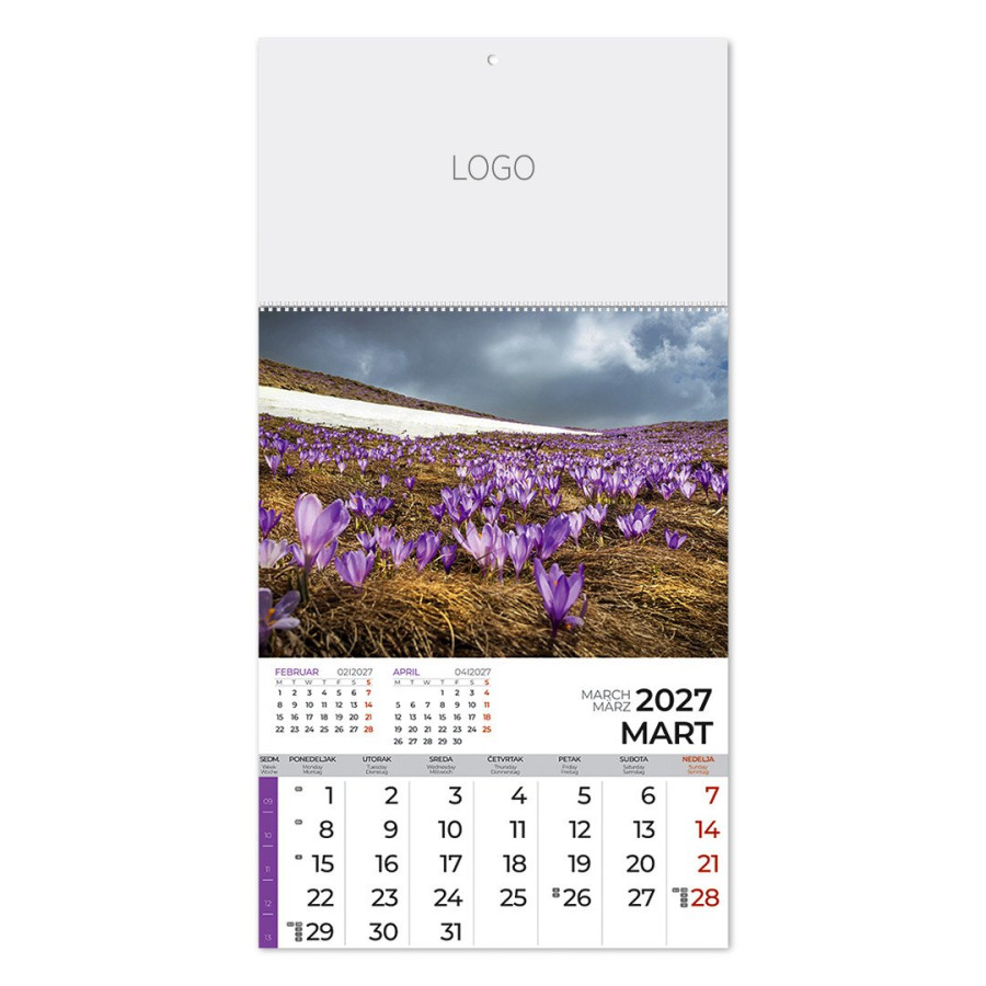 PRIRODA 58, wall calendar, 12 pages, a3 format       