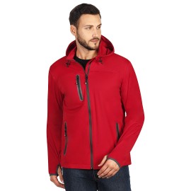 RIDER, unisex softshell hooded jacket, red