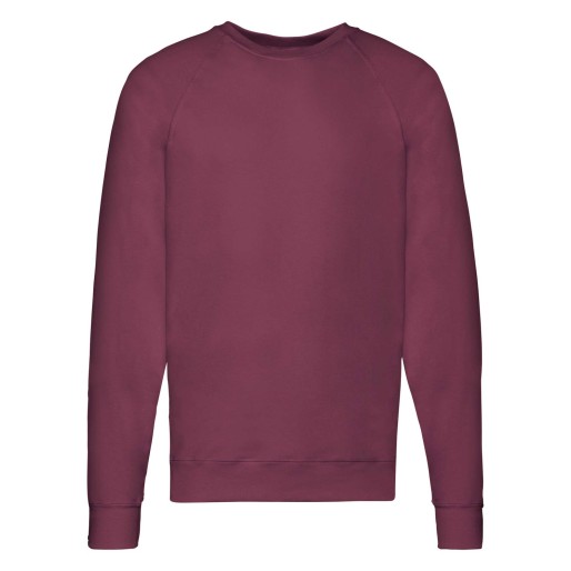 Fruit of the Loom, Lightweight Raglan Sweat, Men's Classic Hoodie, Burgundy, XL