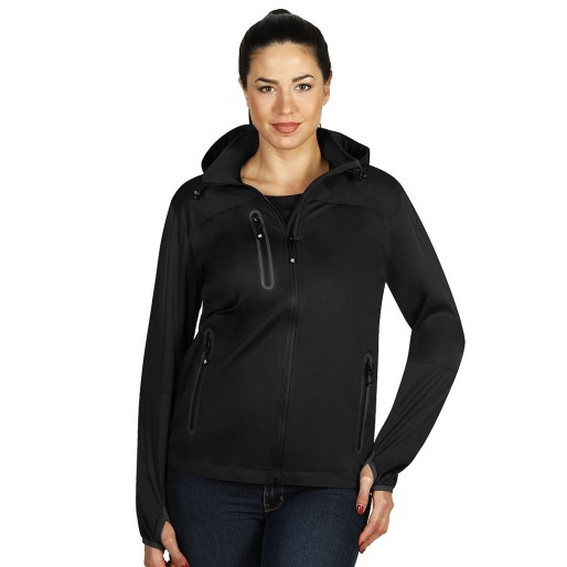 RIDER WOMEN, women's softshell hooded jacket, black
