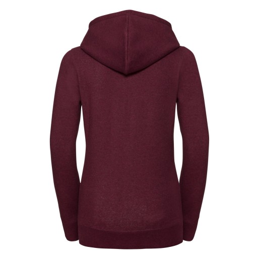 Ladies Authentic Melange Zipped Hood Sweat