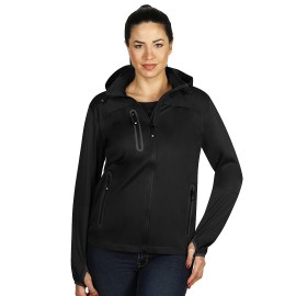 RIDER WOMEN, women's softshell hooded jacket, black