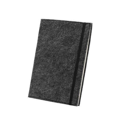BALDWIN. A5 notepad with recycled felt cover (100% rPET) and lined pages in 100% recycled paper