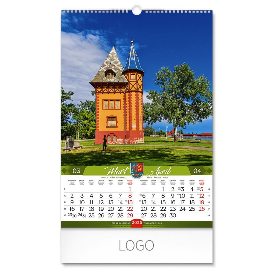 VOJVODINA, zidni kalendar: 7 listova, dvomesečni