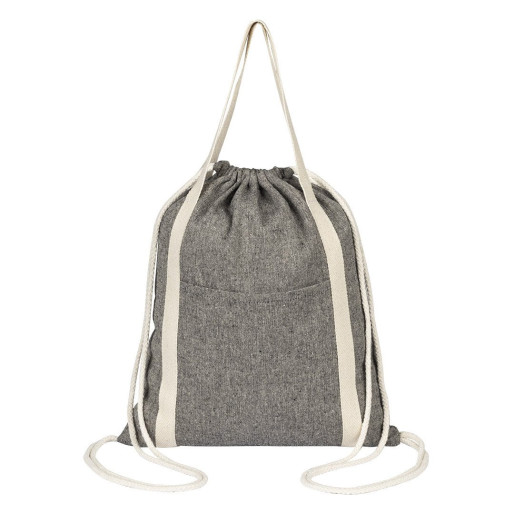 ZORA, recycled cotton backpack, 200g/m2, black