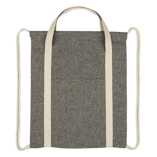 ZORA, recycled cotton backpack, 200g/m2, black