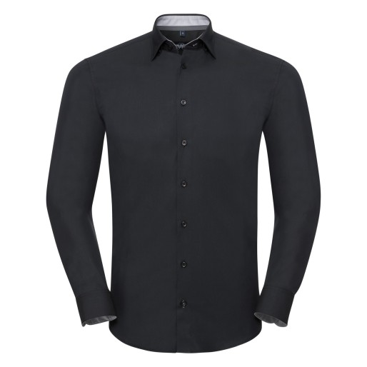Men’s Long Sleeve Tailored Contrast Ultimate Stretch Shirt, Russell Europe