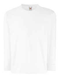 Fruit of the Loom, Valueweigtht, Men's Long Sleeve T-Shirt, White, 12-13