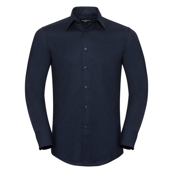RUSSELL men's ECare Tail Oxford Long Sleeve Shirt