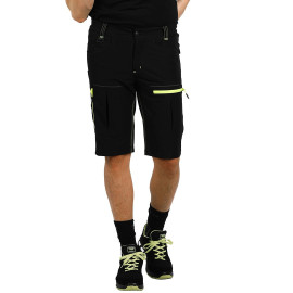 PANTHER BERMUDA, elastic work bermuda, neon yellow