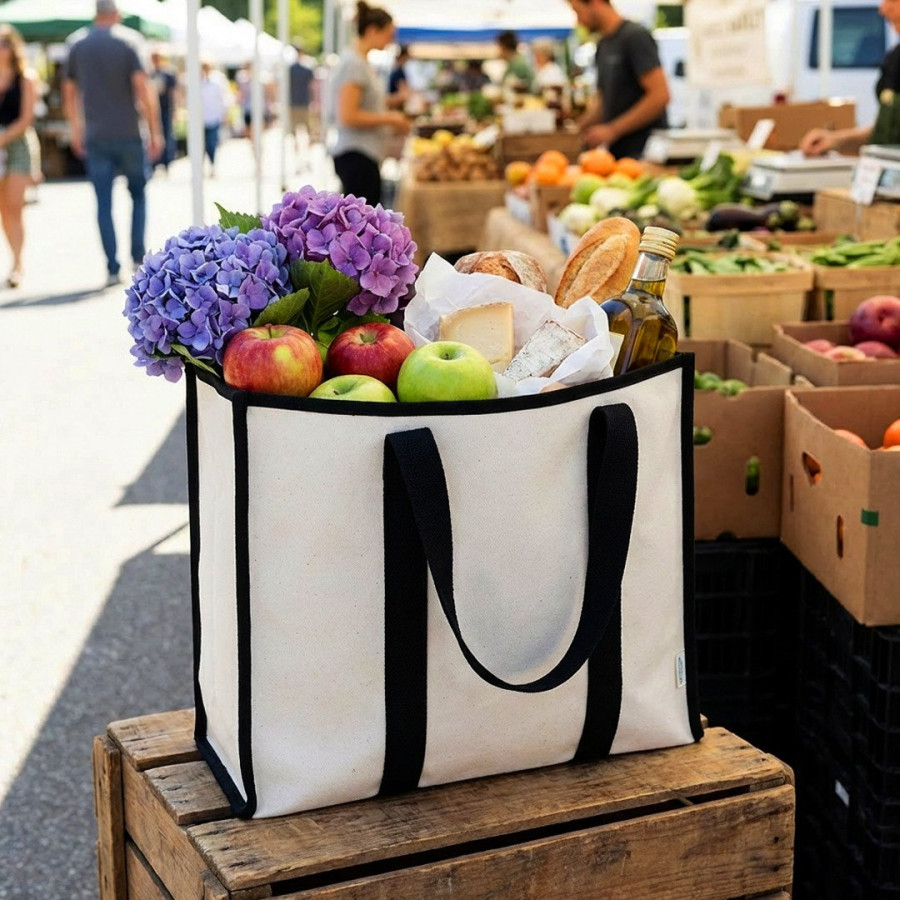 LIMONCELLO, recycled cotton bag, 450 g/m2, black