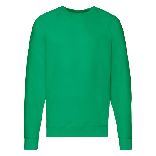 Fruit of the Loom, Lightweight Raglan Sweat, men's classic sweatshirt, kelly green, L