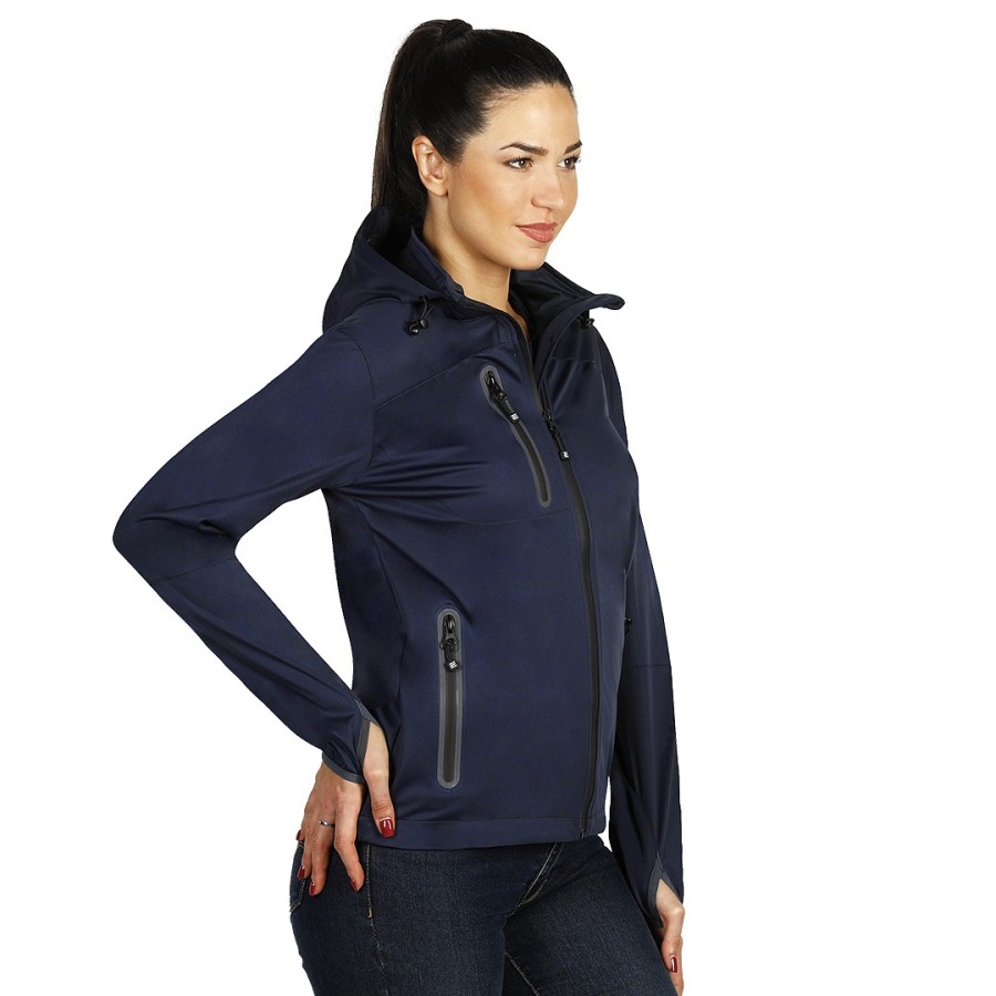 RIDER WOMEN, women's softshell hooded jacket, blue