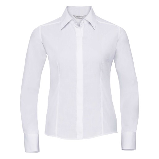 RUSSELL women's LS Pol-Cot Fit Ppln Shirt