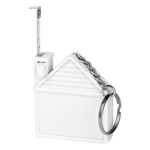 HOME, plastic key holder with measuring tape, 1 m, white