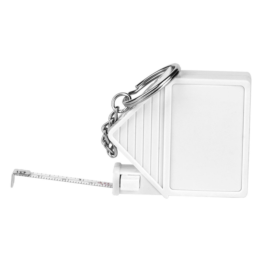 HOME, plastic key holder with measuring tape, 1 m, white