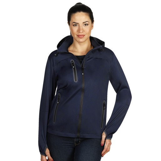 RIDER WOMEN, women's softshell hooded jacket, blue