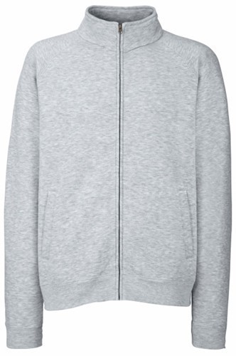 Fruit of the Loom, Classic Sweat Jacket, Men's Button-down Sweatshirt, Ash Gray, S