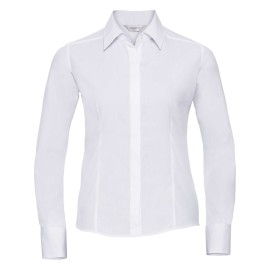 RUSSELL women's LS Pol-Cot Fit Ppln Shirt