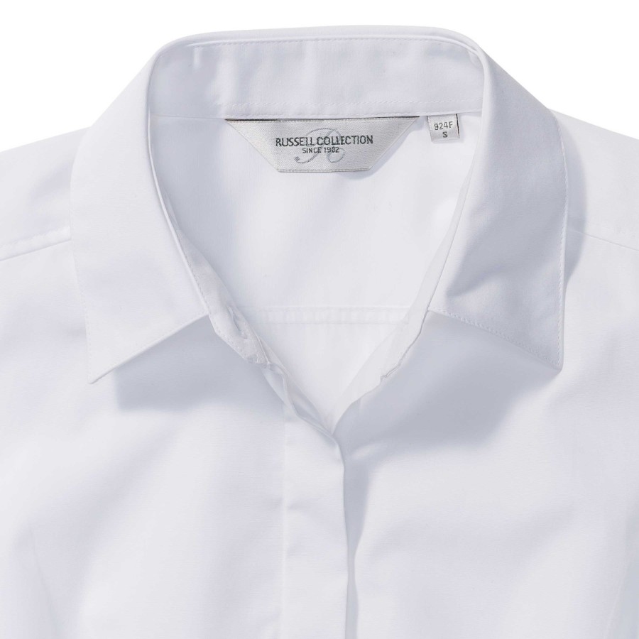 RUSSELL women's LS Pol-Cot Fit Ppln Shirt