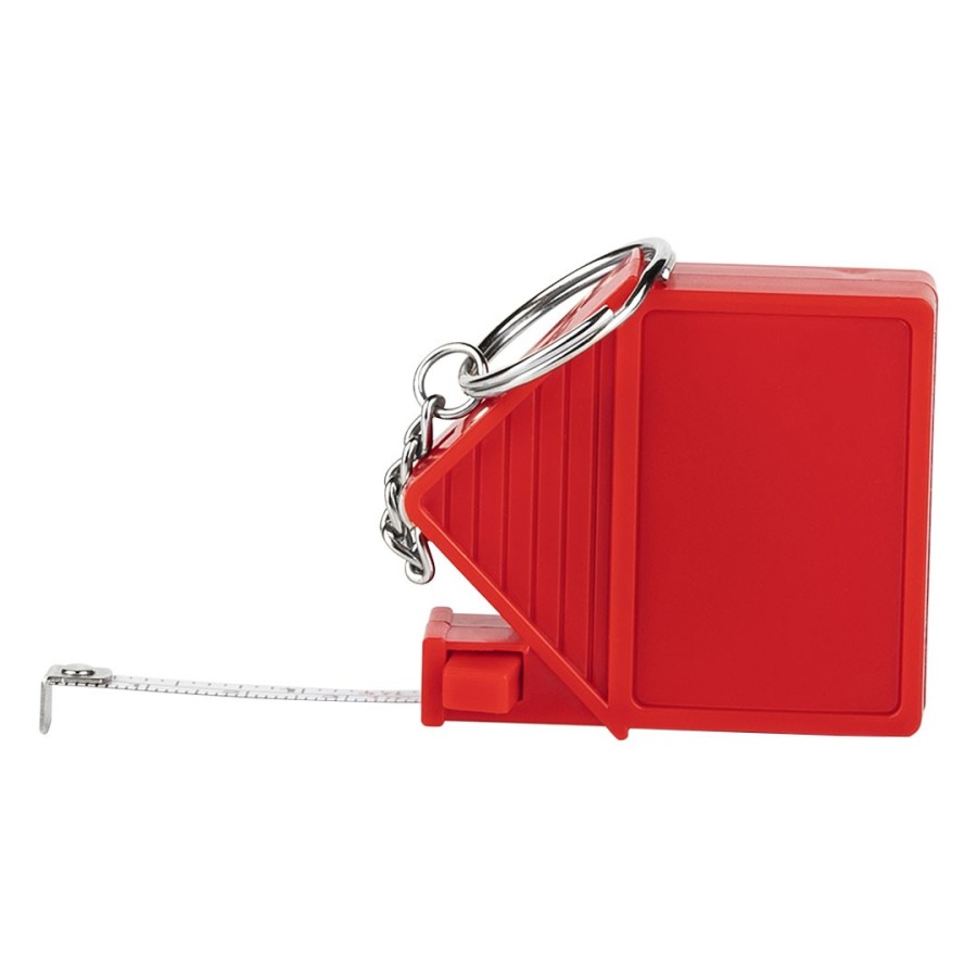 HOME, plastic key holder with measuring tape, 1 m, red