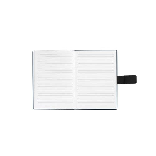 SANDERSON. A5 notepad in PU (50% recycled) with two blocks: lined pages and plain pages
