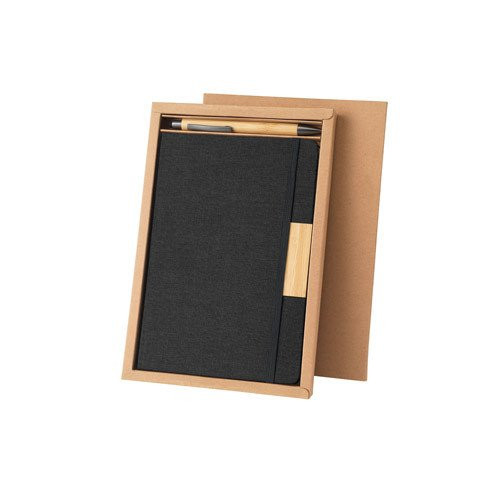 HOMERO. Set consisting of a hardcover A5 notepad and a bamboo ballpoint