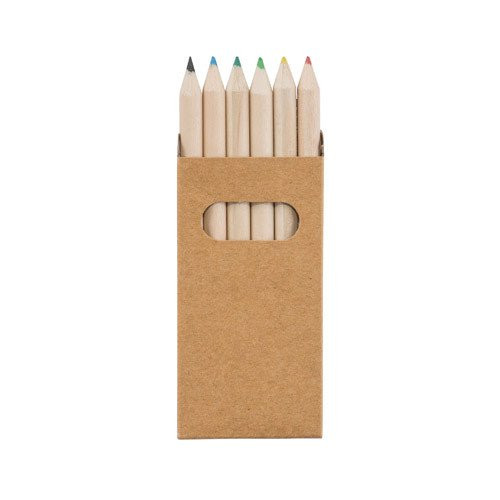 BIRD. Pencil box with 6 coloured pencils