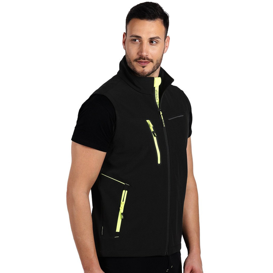 PANTHER VEST, softshell bodywarmer, neon yellow