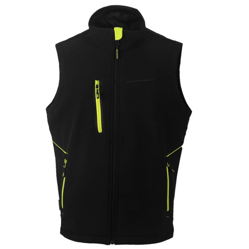 PANTHER VEST, softshell bodywarmer, neon yellow