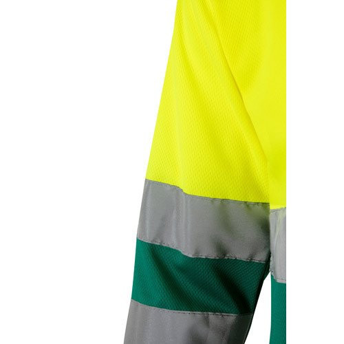 VL VULCAN. Bird-eye dvobojna polo majica (160g/m²) sa dugim rukavima, od poliestera (100%)