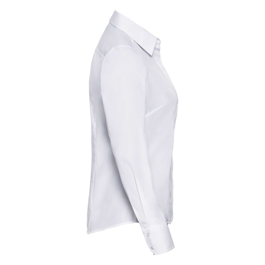 RUSSELL women's LS Pol-Cot Fit Ppln Shirt