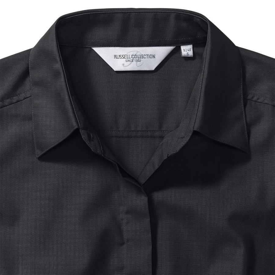 RUSSELL women's LS Pol-Cot Fit Ppln Shirt
