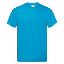 Fruit of the Loom, Original T, men's cotton T-shirt, azure blue, 2XL