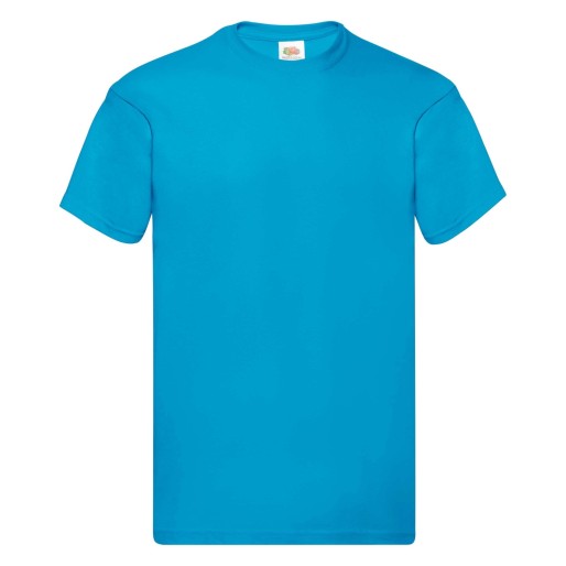 Fruit of the Loom, Original T, men's cotton T-shirt, azure blue, 2XL