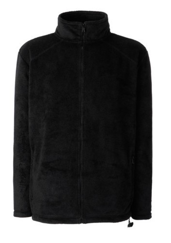 Fruit of the Loom, Full Zip Fleece, male polar fleece, black, S