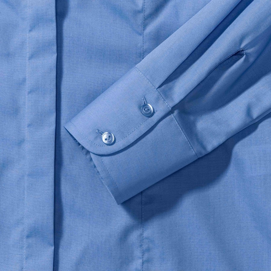 RUSSELL women's LS Pol-Cot Fit Ppln Shirt