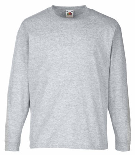 Fruit of the Loom, Valueweigtht, Men's Long Sleeve T-Shirt, Ash Gray, 12-13