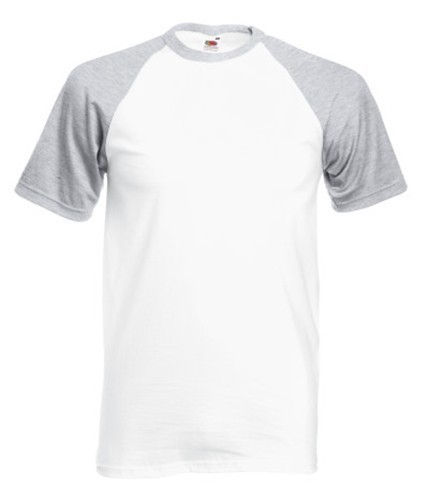 Fruit of the Loom, Baseball T, muška pamučna dvobojna majica kratkih rukava, belo-teget, 3XL