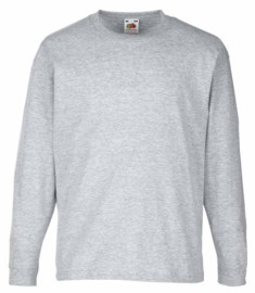 Fruit of the Loom, Valueweigtht, Men's Long Sleeve T-Shirt, Ash Gray, 3-4