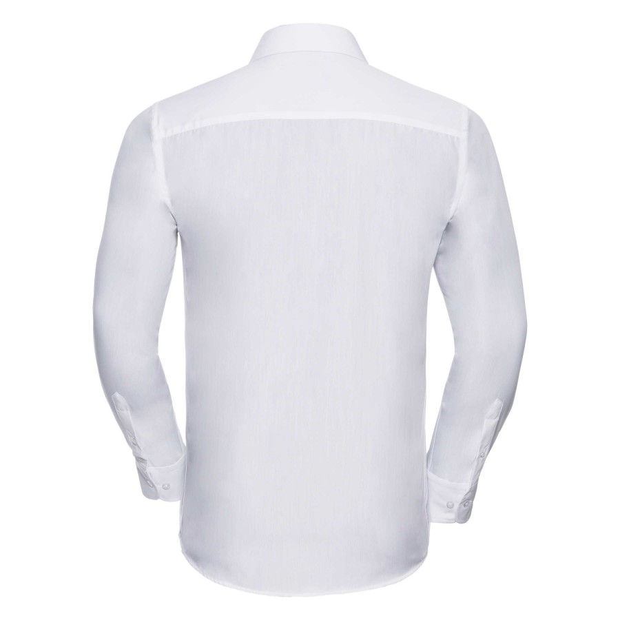 RUSSELL men's LS Po-Ct Tail Pop Shirt