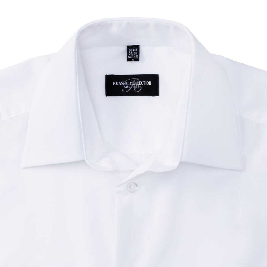 RUSSELL men's LS Po-Ct Tail Pop Shirt