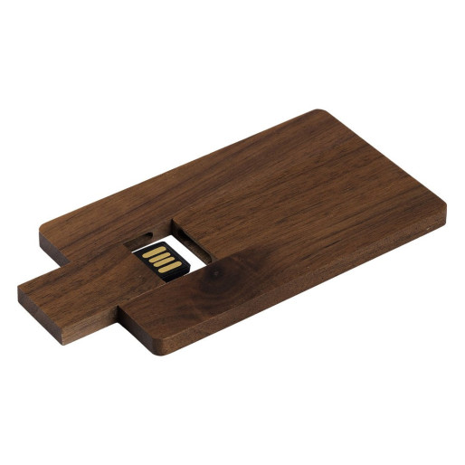 CREDIT CARD WOOD, brown, 64GB