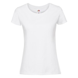 Fruit of the Loom, Ladies Iconic Ringspun Premium T, women's T-shirt, white, XS