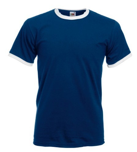 Fruit of the Loom, Valueweight Ringer T, men's double-breasted cotton T-shirt